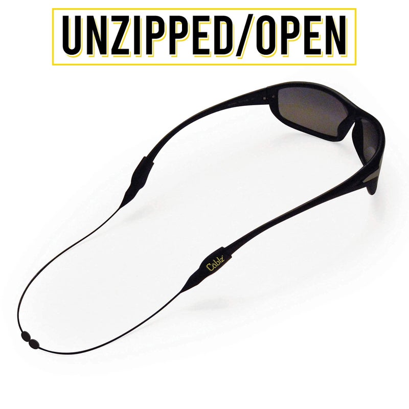 Cablz Zipz XL Adjustable Eyewear Retainer | Adjustable, Lightweight, Low Profile, Off-The-Neck Eyewear Retainer Strap | Black | 12" w/XL Tip - Image 4
